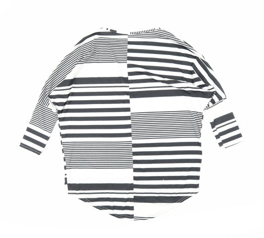 Preworn Womens Black Striped Tunic Blouse Size M