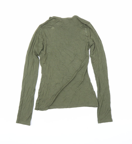 PRETTYLITTLETHING Womens Green Basic T-Shirt Size 8