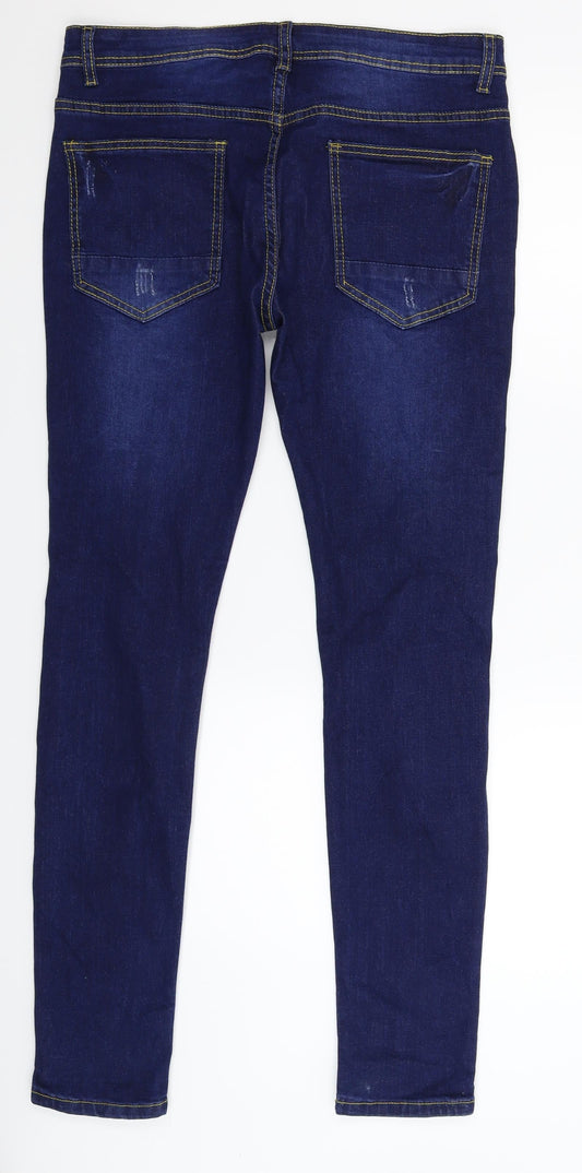 Preworn Womens Blue Denim Skinny Jeans Size 34 L31 in