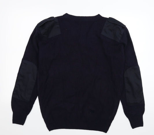 Economy Mens Blue Knit Pullover Jumper Size L