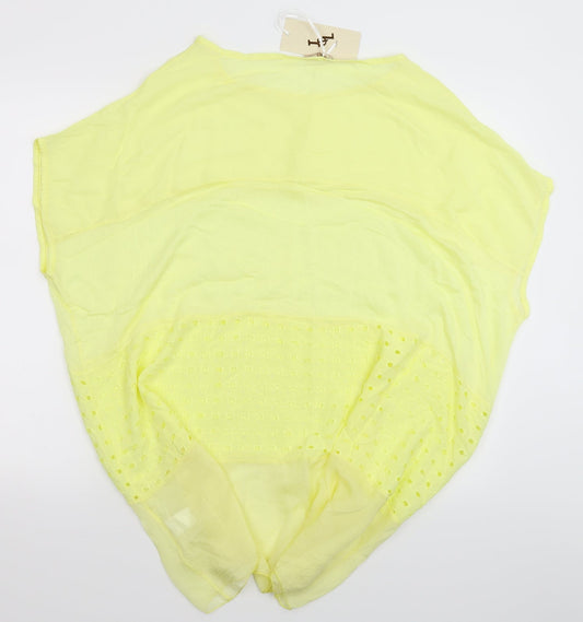 J&L Womens Yellow Basic T-Shirt One Size