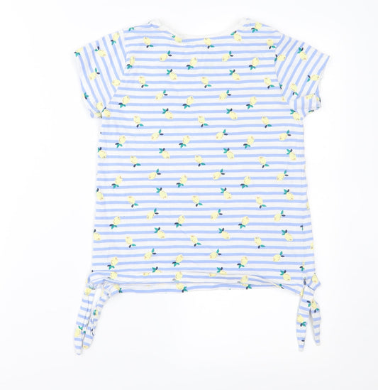 Nutmeg Girls Blue Striped Pullover T-Shirt Size 6-7 Years