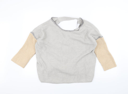 Villa Womens Grey Knit Pullover Jumper Size L