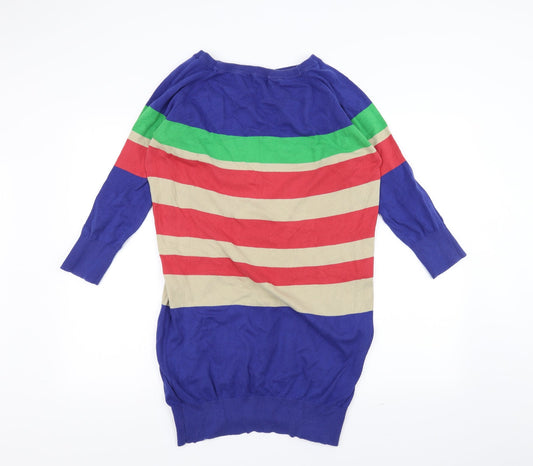 South Womens Blue Striped Pullover Jumper Size 14