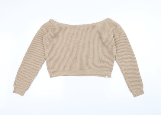 Missguided Womens Brown Knit Pullover Jumper Size S