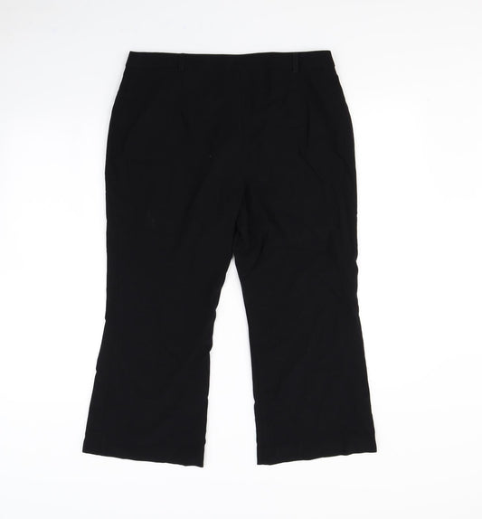m&S Womens Black Dress Pants Trousers Size 14 L23 in