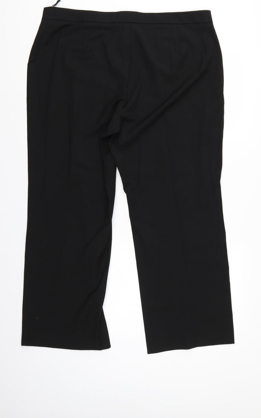 M&S Womens Black Trousers Size 18 L27 in