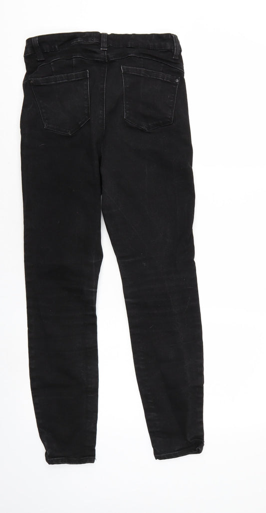 Denim & Co. Womens Black Denim Tapered Jeans Size 14 L26 in - Elastic Waist