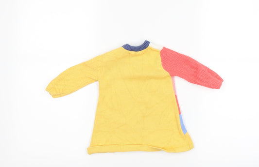 Nutmeg Girls Yellow Striped Jumper Dress Size 3-6 Months
