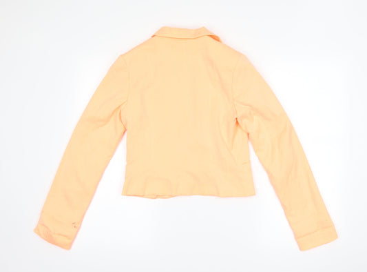 H&M Womens Orange Jacket Suit Jacket Size 10 - neon
