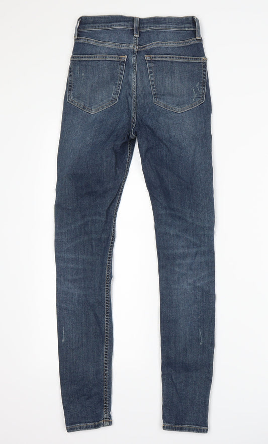 Topshop Womens Blue Denim Skinny Jeans Size 25 L32 in