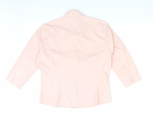 AMARANTO Womens Pink Basic Button-Up Size 14