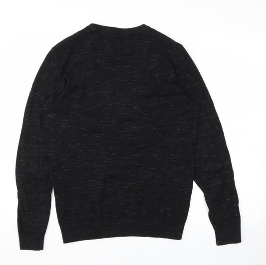 George Mens Black Henley Sweatshirt Size S