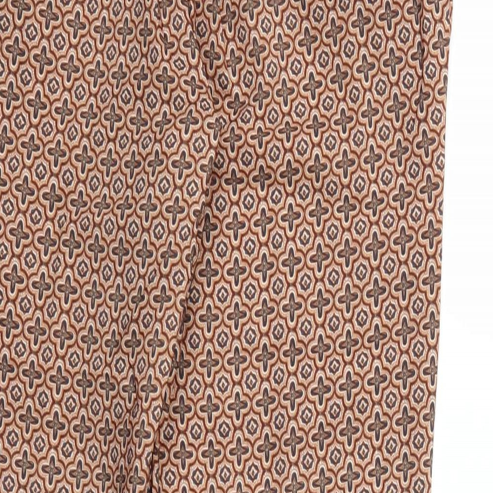 H&M Womens Brown Argyle/Diamond Trousers Size XS L26 in - Stretch waistband