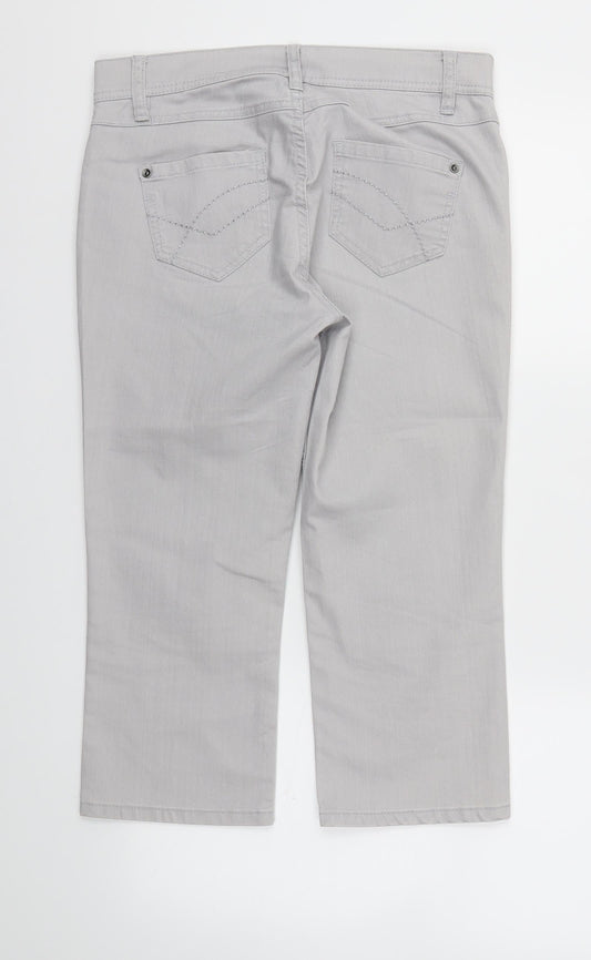 m&s Womens Grey Trousers Size 10 L20 in