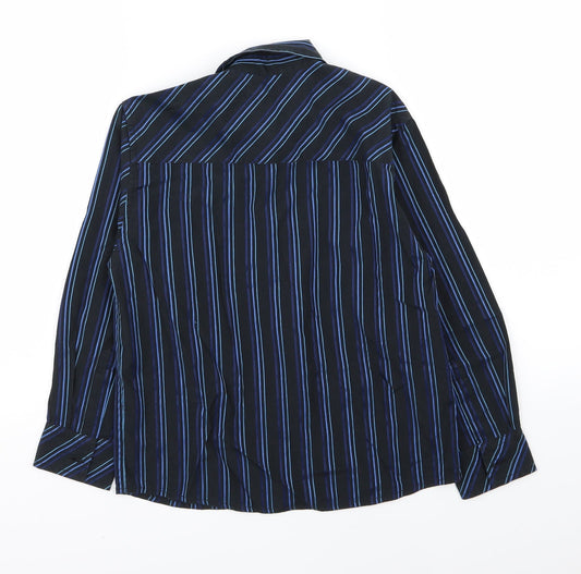 Asda George Boys Black Striped Basic Dress Shirt Size 7-8 Years
