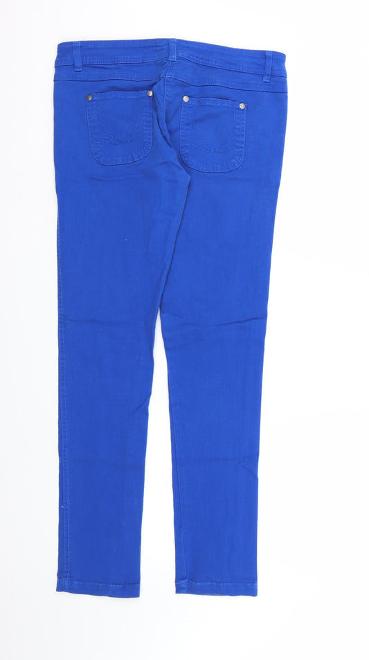 Denim & Co. Womens Blue Denim Straight Jeans Size 12 L30 in