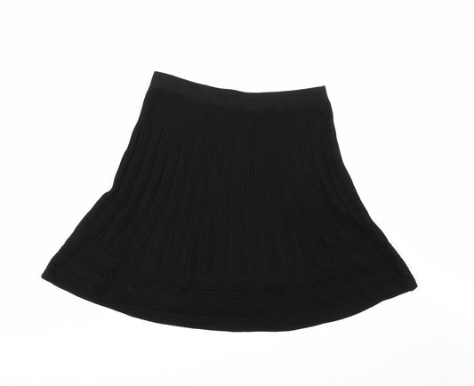 Max Studio Womens Black Knit A-Line Skirt Size L
