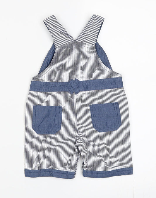 Matalan Boys Blue Striped Dungaree One-Piece Size 6-9 Months