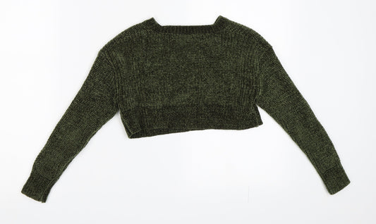 New Look Girls Green Pullover Jumper Size 9 Years - cropped jumper