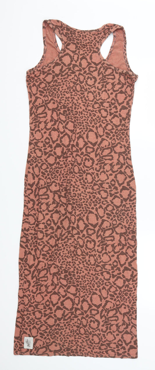 Post Card Womens Pink Animal Print Tank Dress Size XS