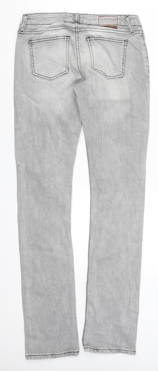 Review Womens Grey Denim Straight Jeans Size 28 in L32 in