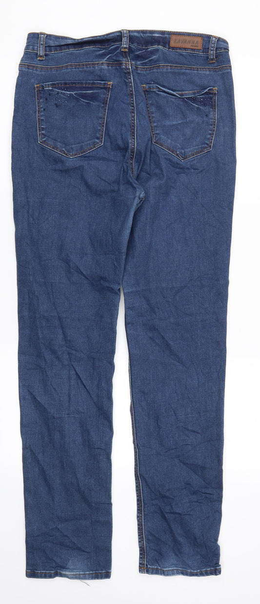 Zavanna Womens Blue Denim Straight Jeans Size 32 in L31 in