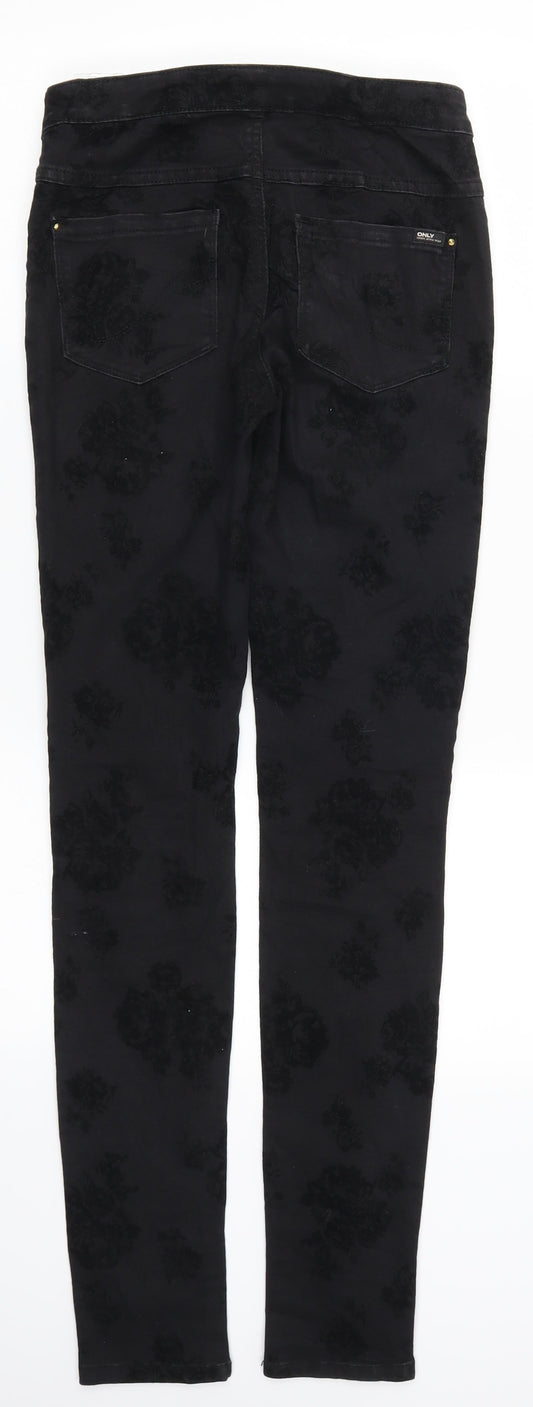 Only Womens Floral Denim Skinny Jeans Size S L32 in