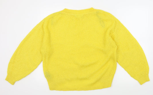 H&M Womens Yellow Pullover Jumper Size S