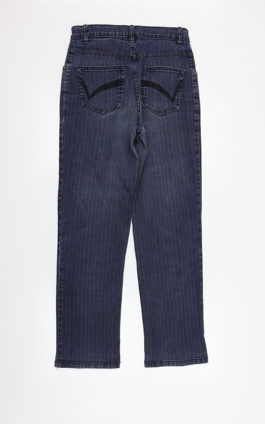 JUST FOR YOU Womens Blue Straight Jeans Size 8 L27 in