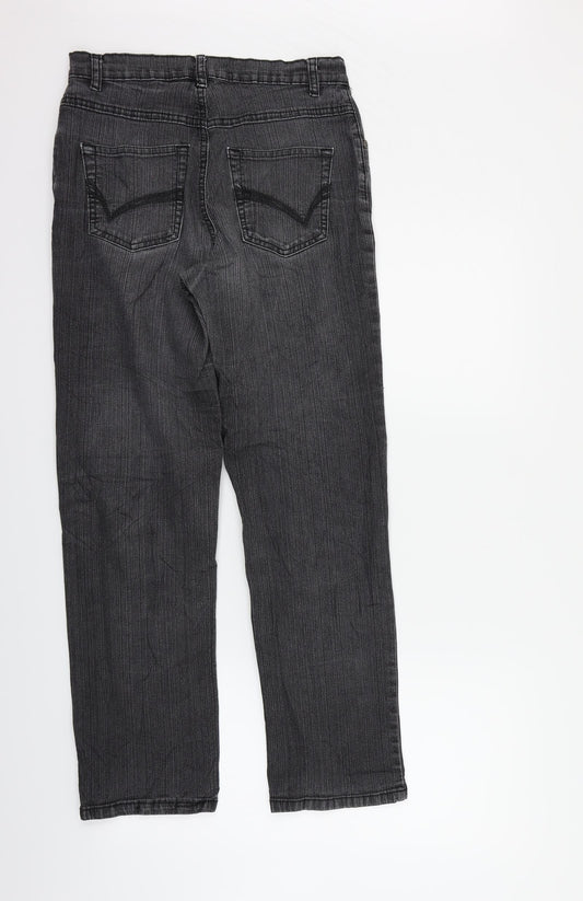 JUST FOR YOU Womens Grey Straight Jeans Size 6 L27 in