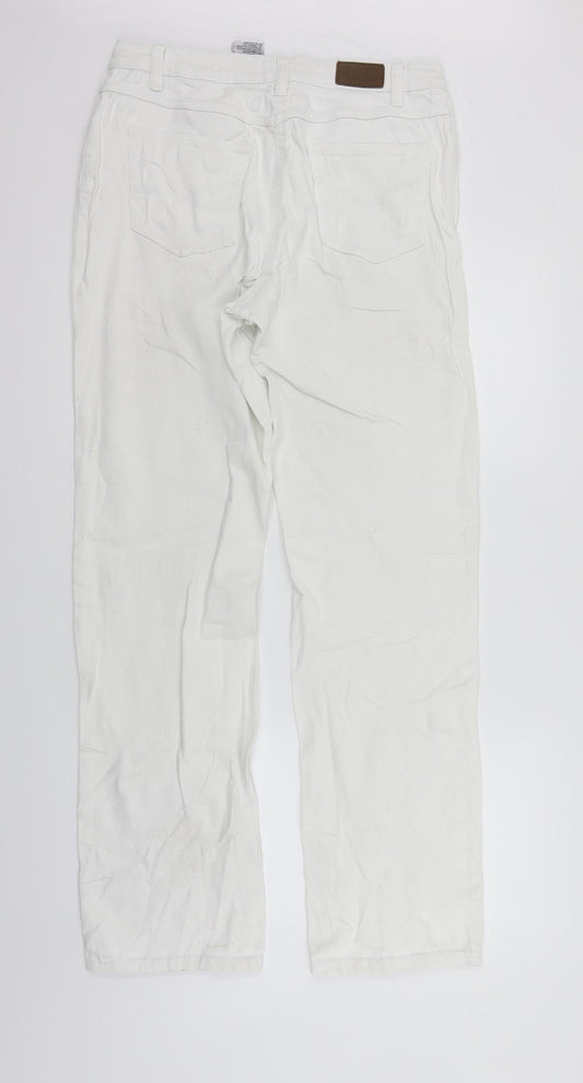 John Boner Womens White Straight Jeans Size L L33 in