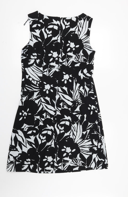 Scarlett Womens Black Floral Shift Size 8