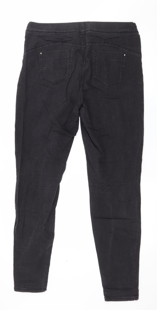 Denim & Co. Womens Grey Denim Jegging Jeans Size 14 L30 in