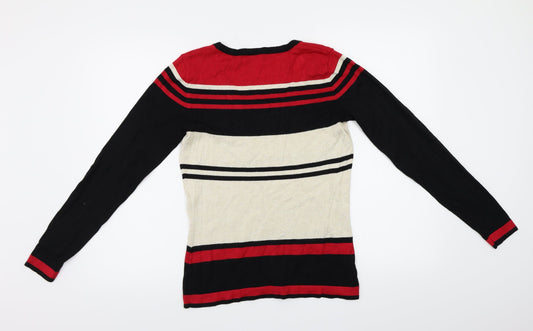 Planet Womens Beige Striped Pullover Jumper Size XS