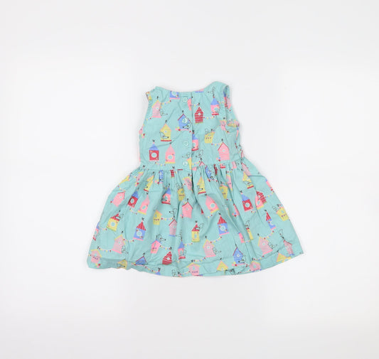bluzoo Girls Blue Skater Dress Size 9-12 Months