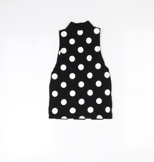 Republic Womens Black Polka Dot Cropped Tank Size 8