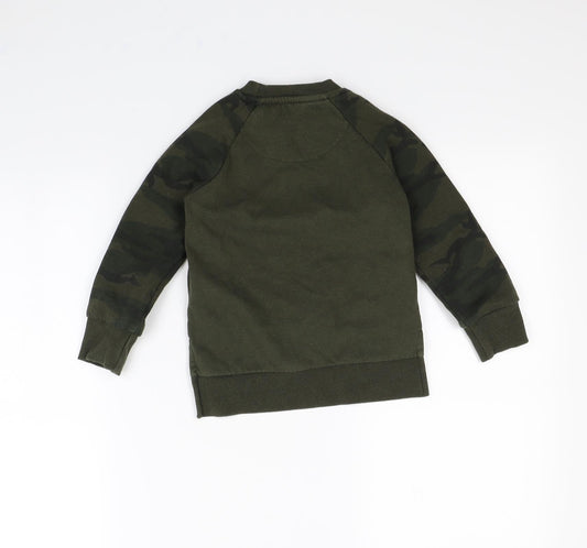 Primark Boys Green Camouflage Pullover Jumper Size 3 Years