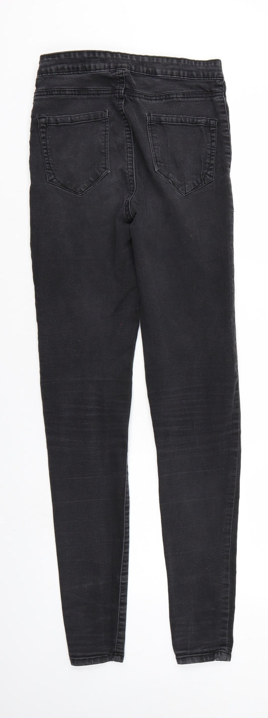 Denim & Co. Womens Black Denim Tapered Jeans Size 10 L30 in - Elastic Waist