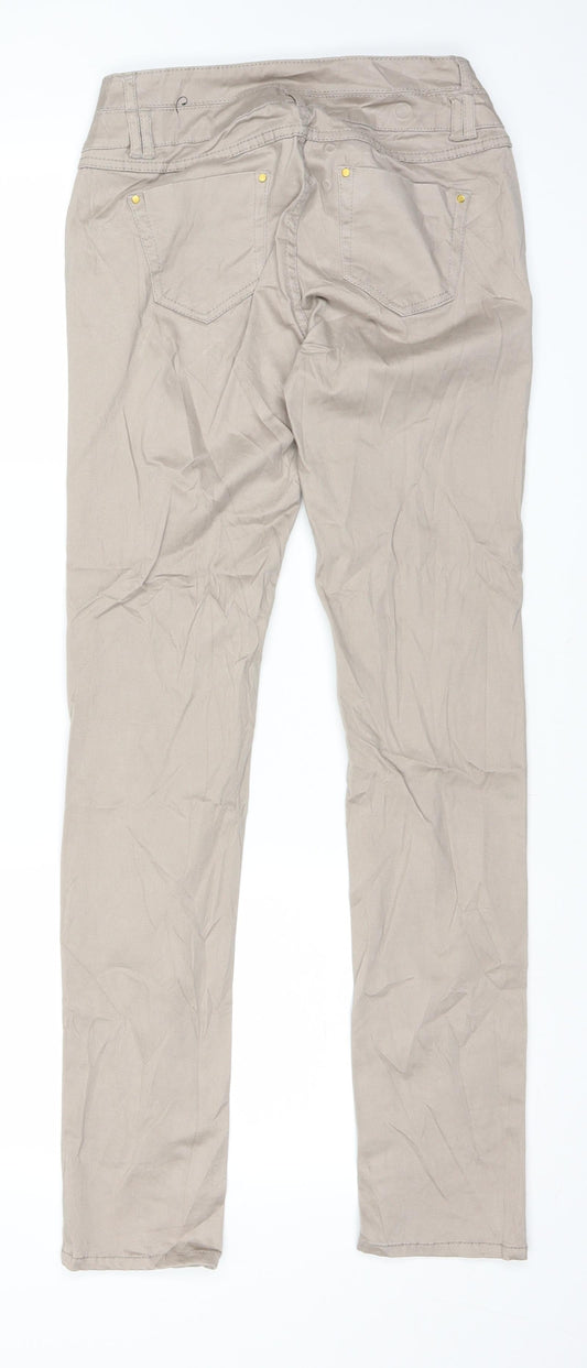 Flame Womens Beige Chino Trousers Size 10 L30 in