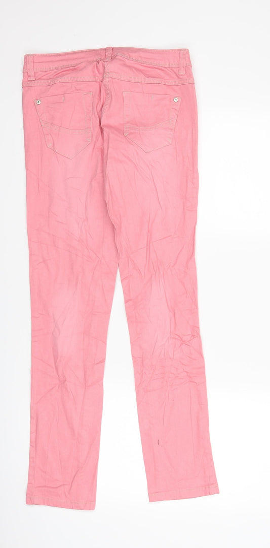 Pocopiano Girls Pink Denim Straight Jeans Size 12-13 Years