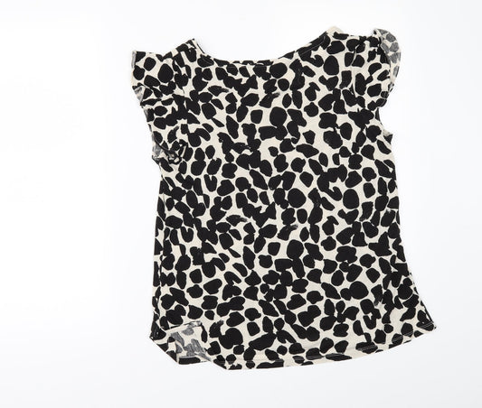 H&M Womens Black Geometric Basic T-Shirt Size S