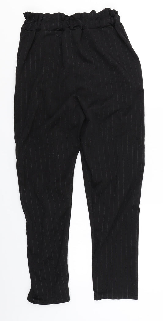 Somebody Else Womens Black Striped Trousers Size 8 L25 in