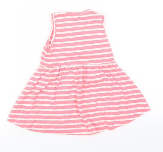 Young Dimension Girls Pink Striped Skater Dress Size 2-3 Years