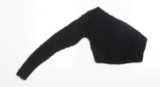 PRETTYLITTLETHING Womens Black Knit Pullover Jumper Size 8 - Cropped