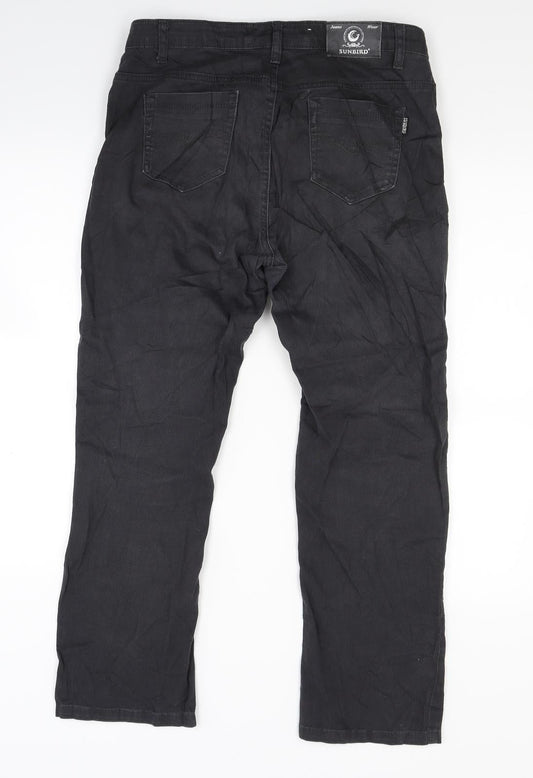 Sun bird Womens Black Denim Straight Jeans Size 32 in L25 in