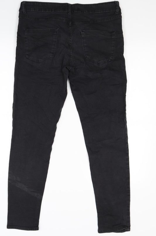 Kiabi Womens Black Denim Skinny Jeans Size 14 L26 in