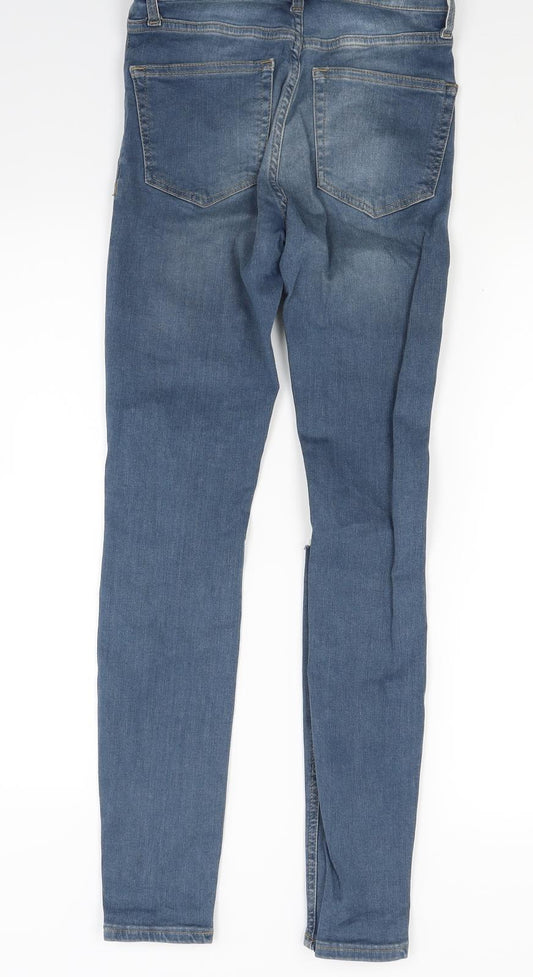 Topshop Womens Blue Denim Skinny Jeans Size 25 in L27 in