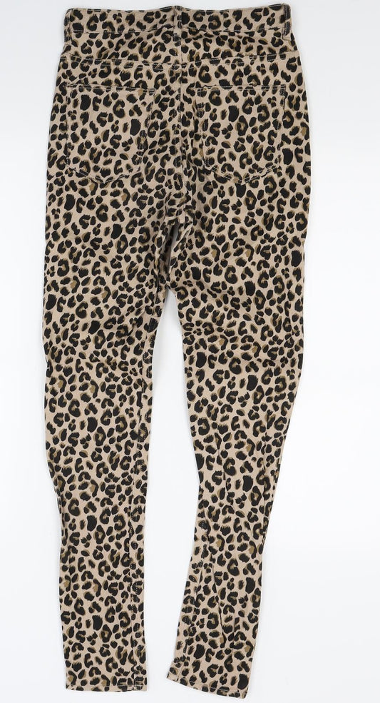 Divided Womens Brown Animal Print Denim Skinny Jeans Size 6 L26.5 in