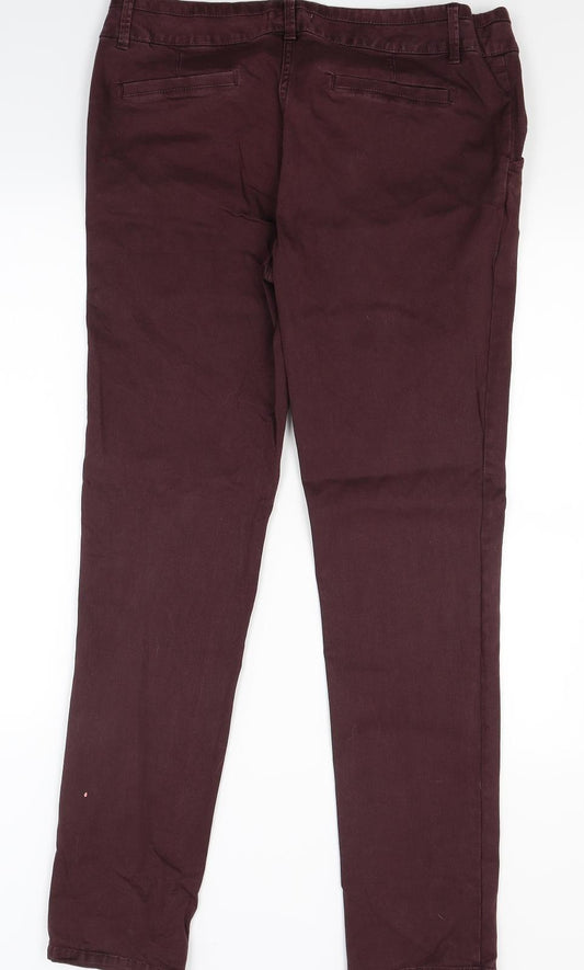 Papaya Womens Red Denim Skinny Jeans Size 12 L28 in